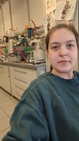 Zoe in the lab - expertise she can use very well today...