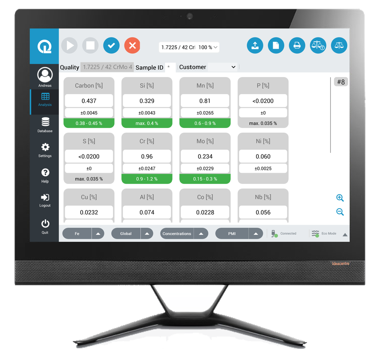 Software main screen