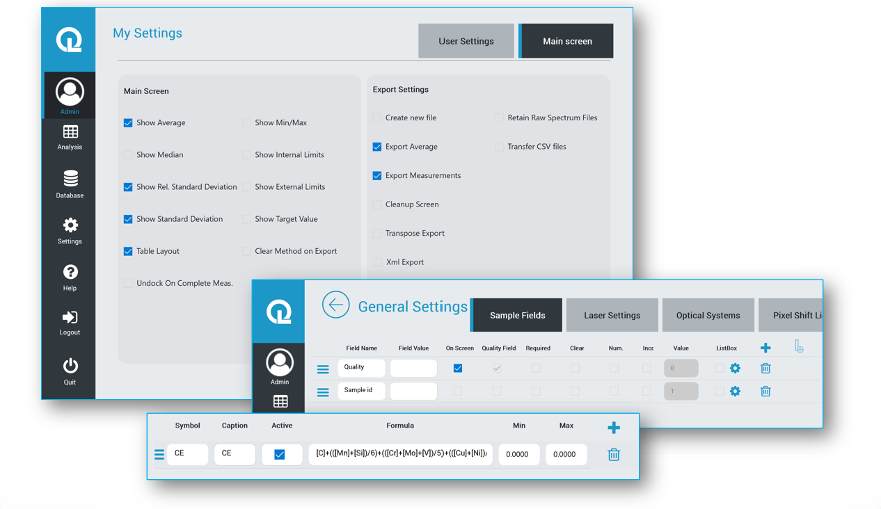 Settings software
